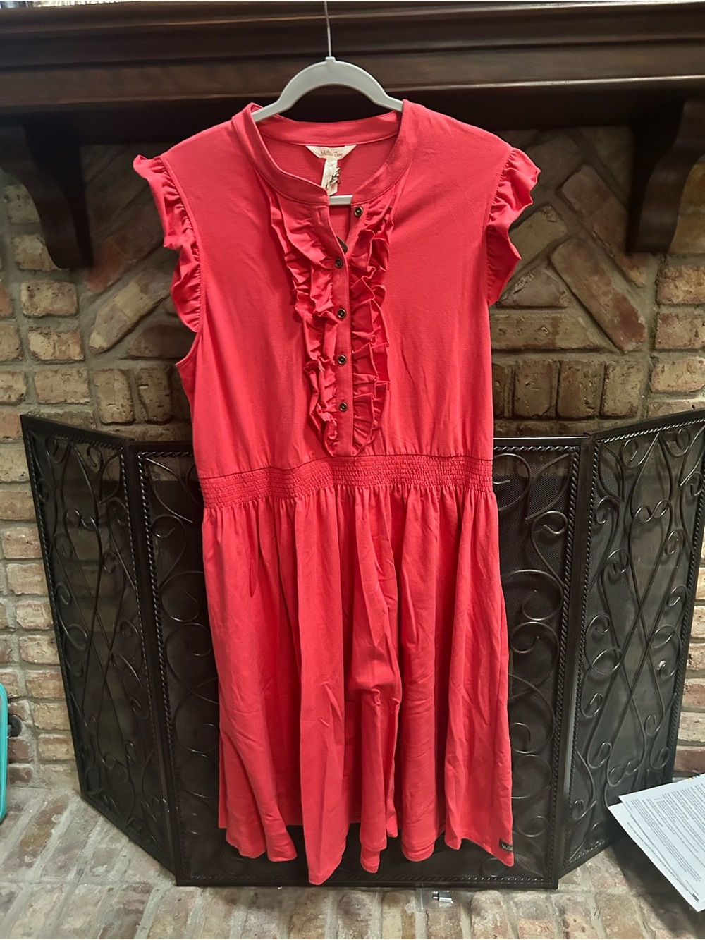 Matilda Jane Red Ruffle Front Midi Dress